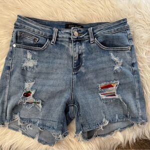 Judy Blue Los‎ Angeles Size Med Fiesta My Way Cut Off Jean Shorts Distressed